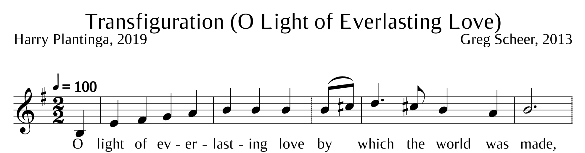 A musical score with Sanos, a sans serif modification of Tinos.